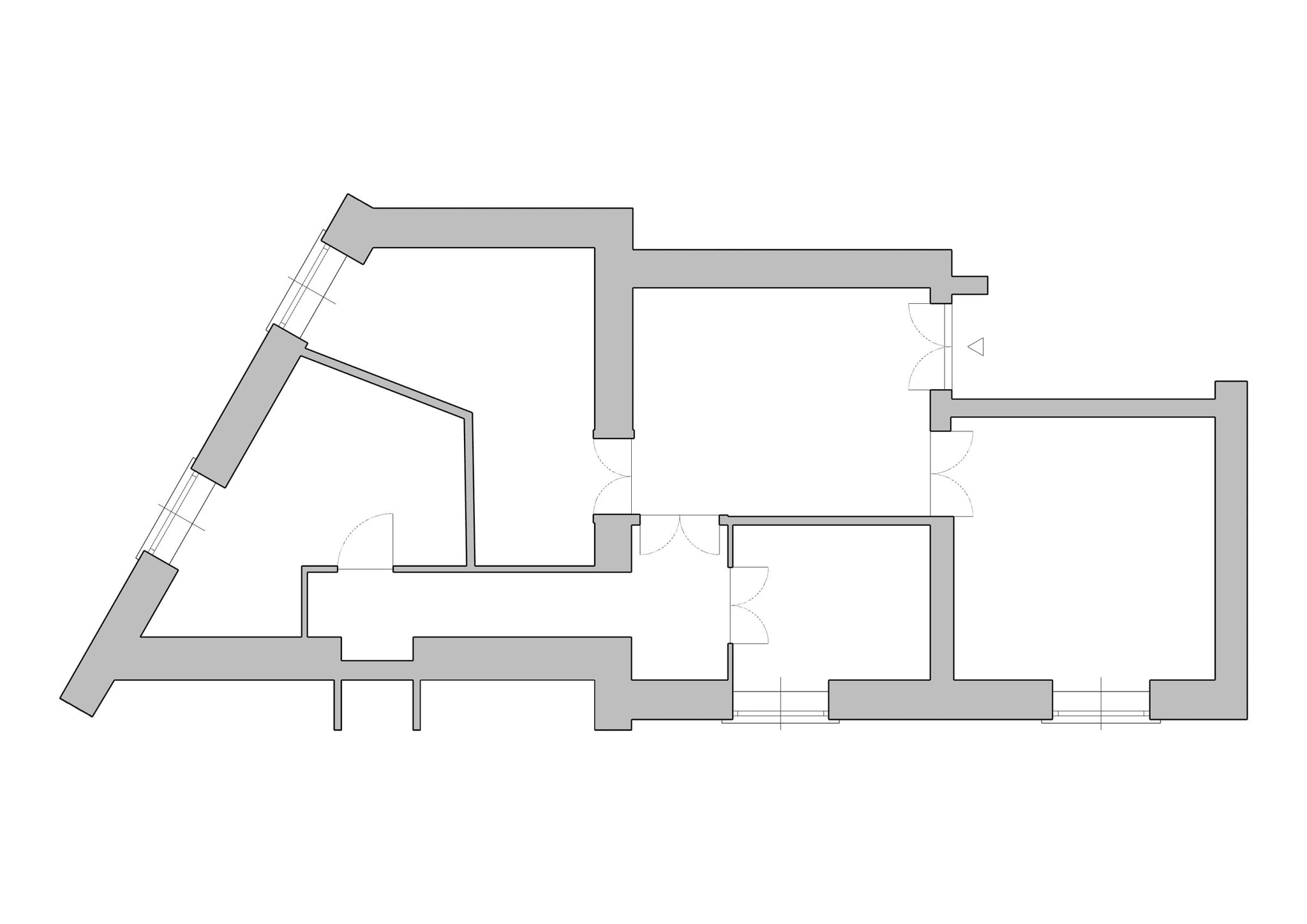 Floor plan showing the previous state of Casa CH in Chiaia