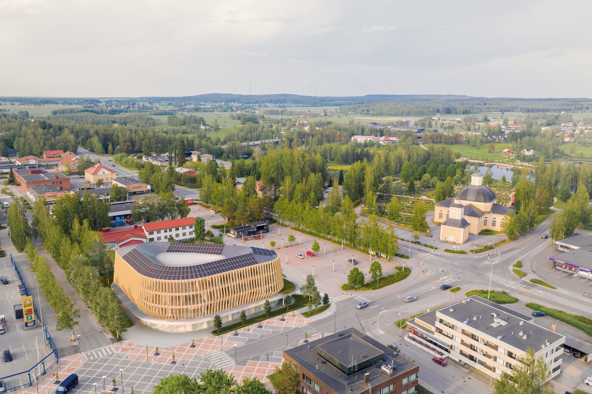 Aerial view of KURIKKA-TALO, short triangle