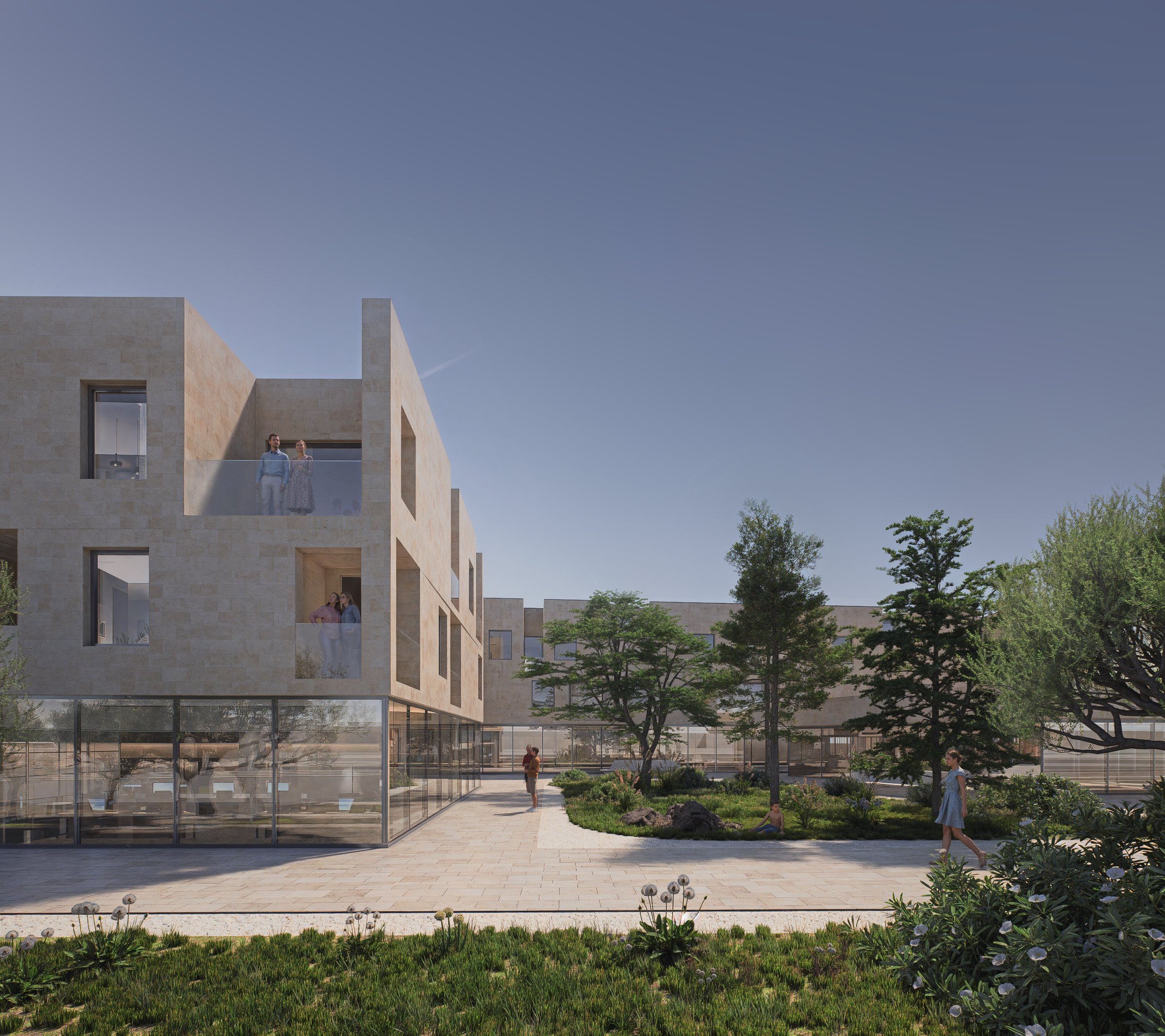 Renderings of public spaces in the Marconi district